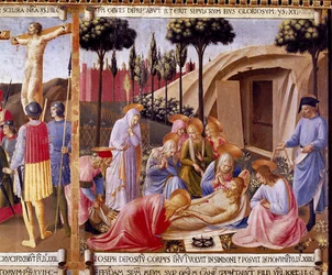 De kruisafneming, detail van paneel vier van de Zilveren Schatkamer van Santissima Annunziata, c.1450-53